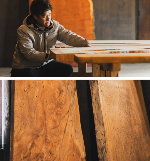 ご自身の目で確かめながら、「この木を使いたい」と選んでいただけます