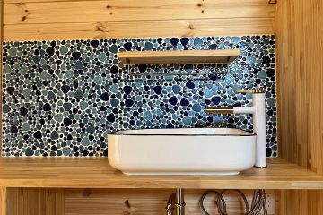 お洒落な造作の手洗い場